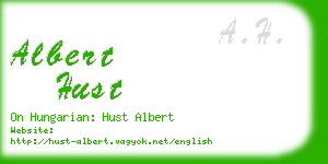 albert hust business card
